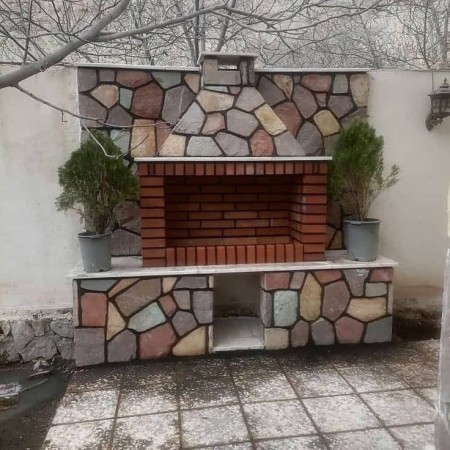 Installation of barbecue fireplace