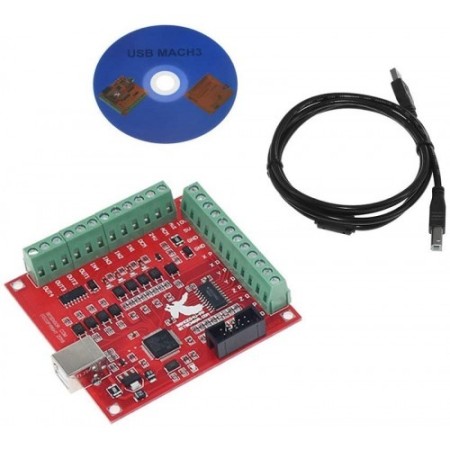 Four-axis USB Mach3 controller board with 100KHZ output pulse