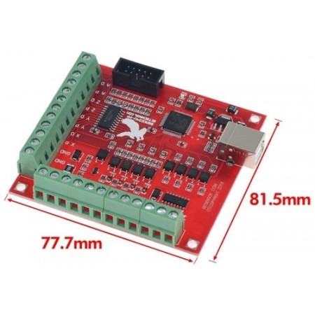 Four-axis USB Mach3 controller board with 100KHZ output pulse