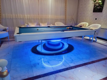 فروش میز بیلیارد ایتبال مدرن طرح کهکشانی با نورپردازی با لوازم کامل بازی
