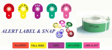 Colored patient bracelet Patient warning signs