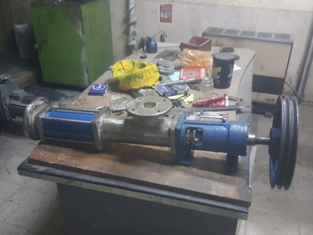 Concrete foam pump and mono pump. Pump stator rotor and rubber