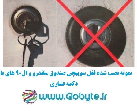 قفل سوییچی ضدسرقت صندوق ساندرو با قفل صندوق عقب فشاری