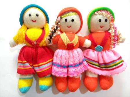Production and distribution of machine woven dolls
