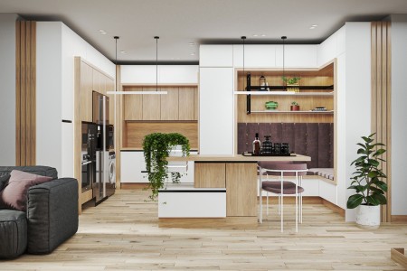Kitchen design and modern glass, neo-classical and classic Membran cabinets