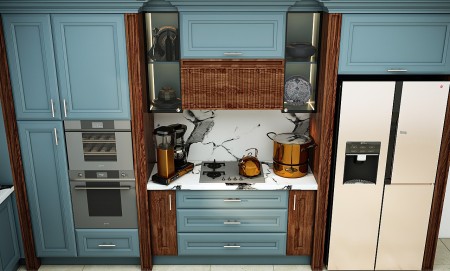 Kitchen design and modern glass, neo-classical and classic Membran cabinets