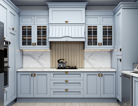 Kitchen design and modern glass, neo-classical and classic Membran cabinets