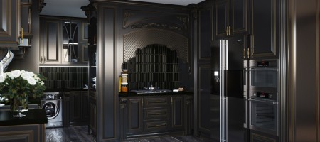 Kitchen design and modern glass, neo-classical and classic Membran cabinets