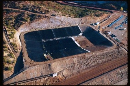 Pool and artificial lake with geomembrane and geotextile sheets