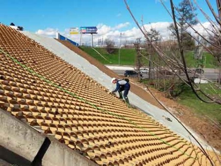Sales of geocells, production, design and implementation of geocells (slope stabilization)