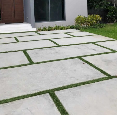 Exposed concrete floor and wall panel