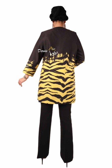 مانتو کتی روبرتو کاوالی زرد مشکی