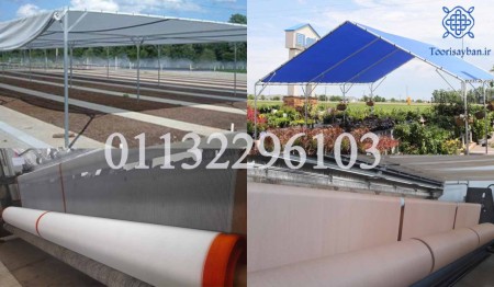 Production of greenhouse canopy net, greenhouse shade