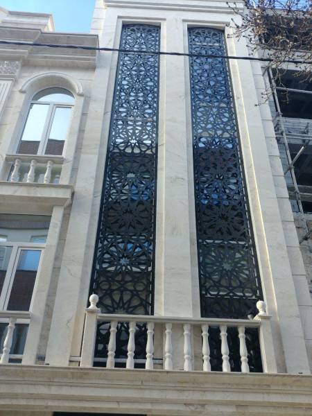 Metal facade of the building-diamond panel