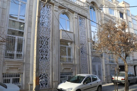 Metal facade of the building-diamond panel