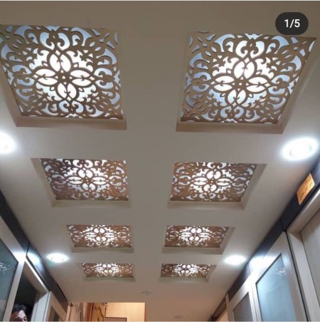 Production and distribution of false ceiling, virtual sky, and mosaic