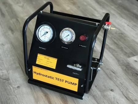 Hydrostatic pump testing device, air pump testing, electric pump testing