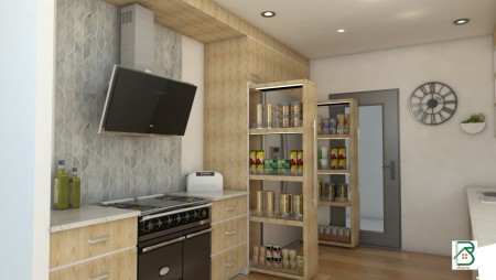 Specialized kitchen cabinet design package
