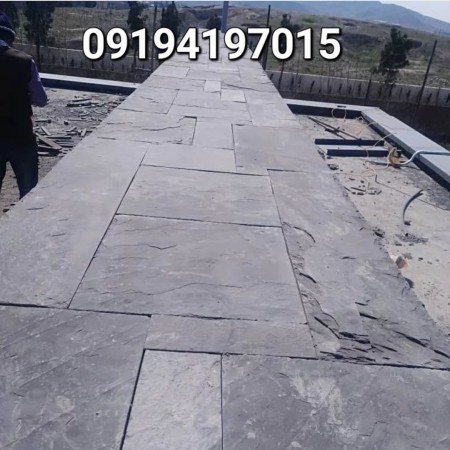 Implementation of sheet stone - floor and facade