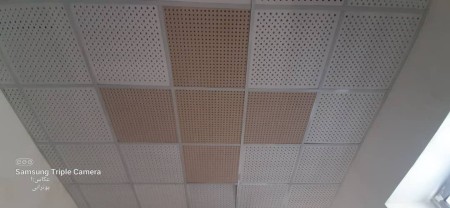 Production of all types of PVC coated gypsum tiles