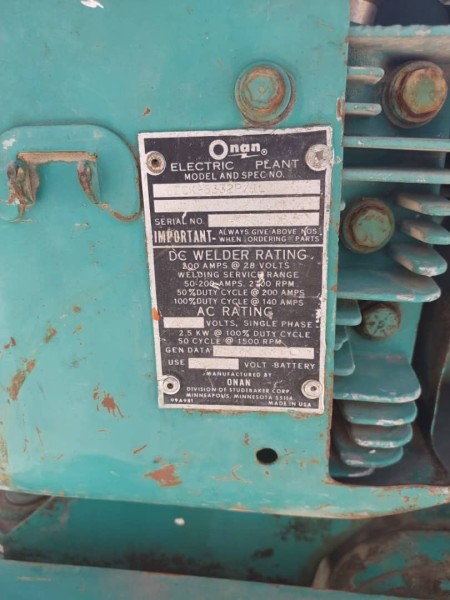 Mark Onan welding engine