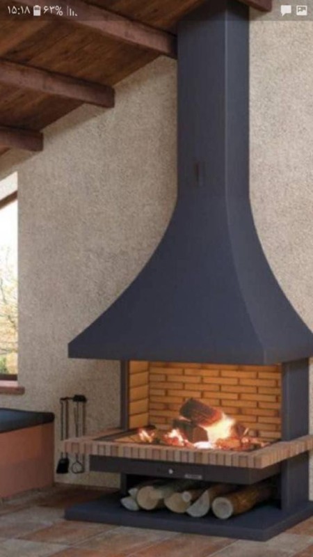 Gas grill, gas fireplace and wood burning stove