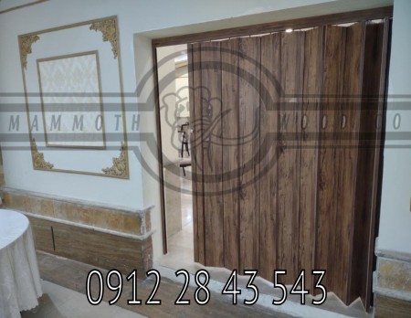 Wood design accordion partition