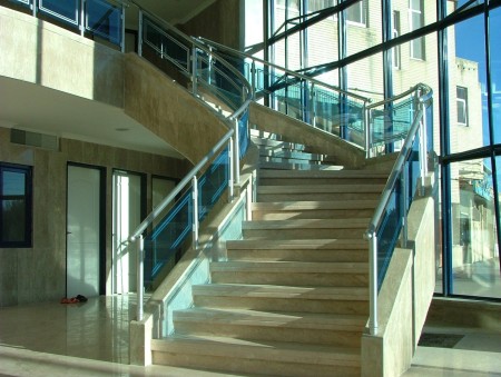 نرده آلومینیومی ، استیل و هندریل شیشه ای