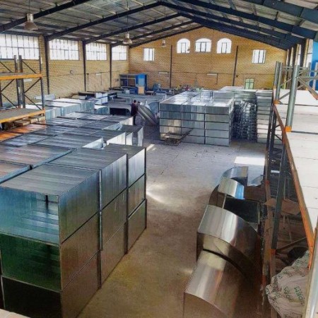 TDC square channel - spiral channel - galvanized flange with mastic