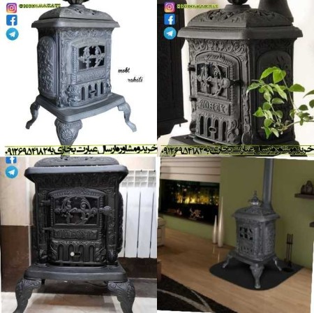 Gas and charcoal cast iron heater Wood burning fireplace