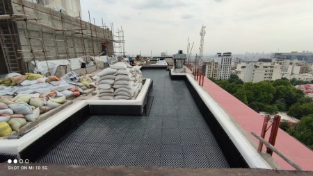 3D drainage, geodrain for the implementation of roof garden or green roof