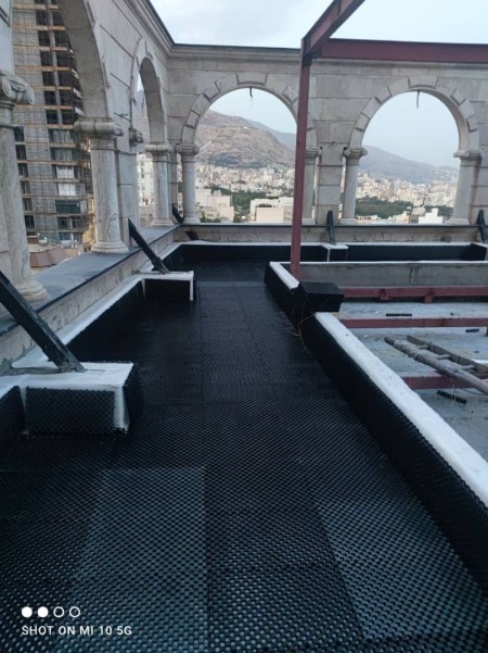 3D drainage, geodrain for the implementation of roof garden or green roof