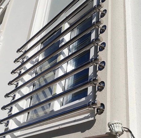 Steel window guardrail