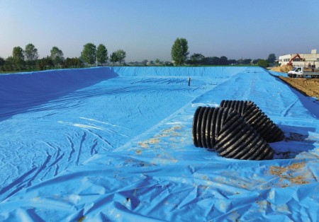 Polymer pool for agricultural water storage