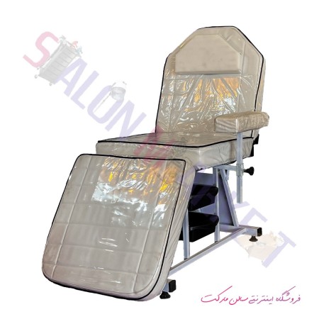 A bed suitable for waxing and massage, two-piece model