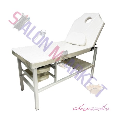 A bed suitable for waxing and massage, two-piece model