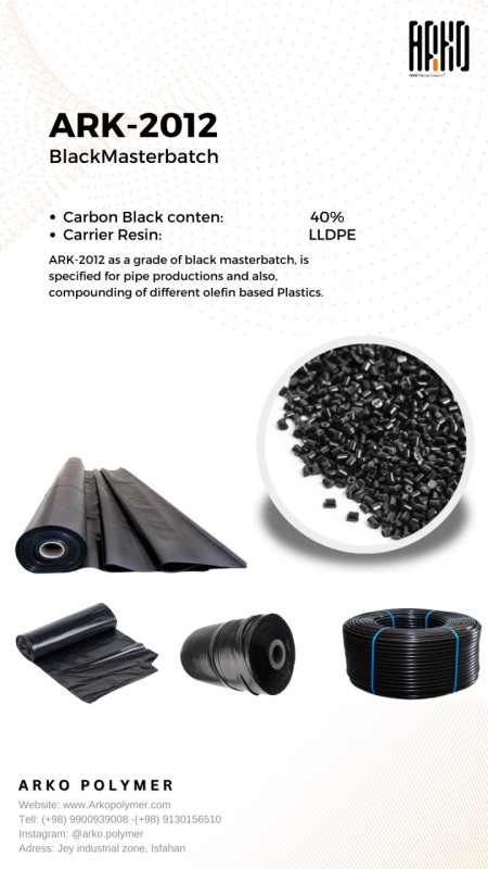 Black masterbatch 40% carbon black, polyethylene base