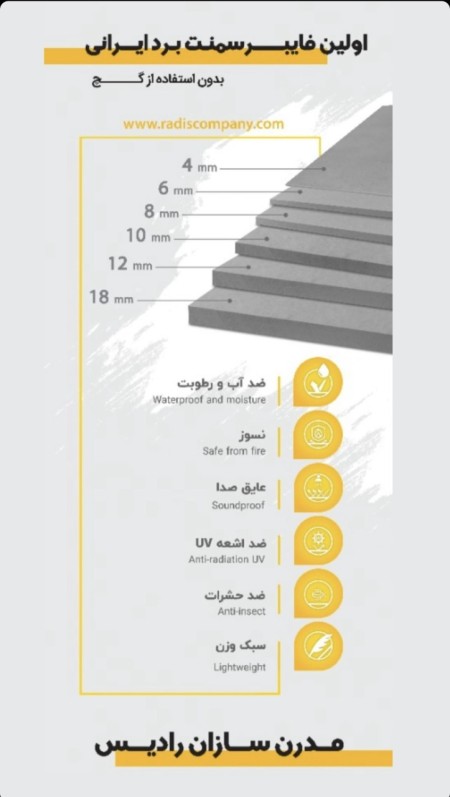 شرکت مدرن سازان رادیس نماینده فروش ورق فایبرسمنت برد ایرانی با فرآینده اتوکلاوی در سراسرکشور