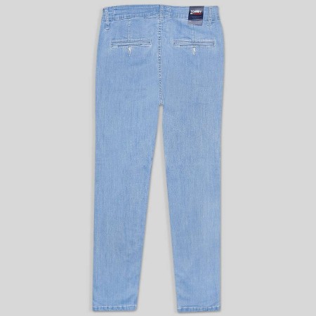 شلوار جین راسته کشی جیب کراس قد 110 ساده یخی 111011-5