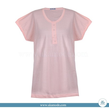 تاپ زنانه پنبه ای چهار دکمه آستین افتاده