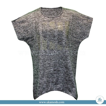 تاپ زنانه آستین افتاده شیت سنگ مروارید دوزی