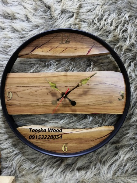 Rustic wooden wall clock