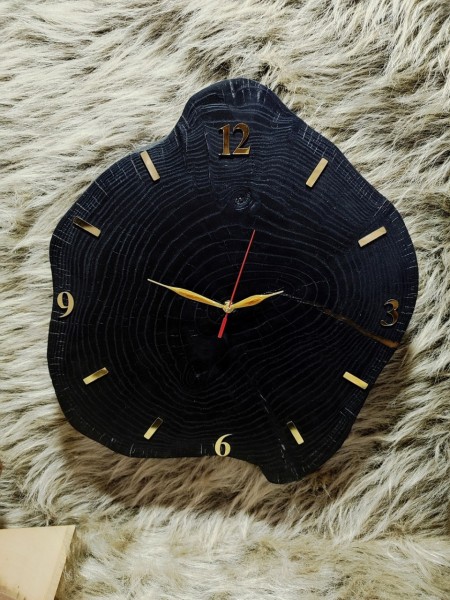 Rustic wooden wall clock