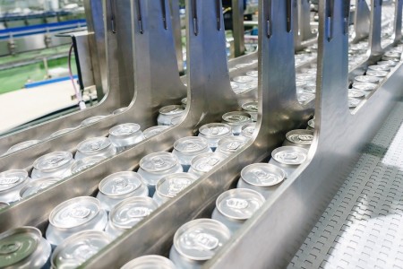 Complete production line of energy drinks in cans