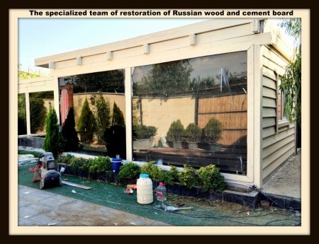 Termwood, plastic wood, plywood and cement board restoration services.