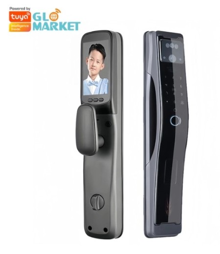 قفل هوشمند Wifi قفل دیجیتال تشخیص چهره Glomarket Tuya قفل درب آپارتمان با اثر انگشت الکترونیکی بیومت ...