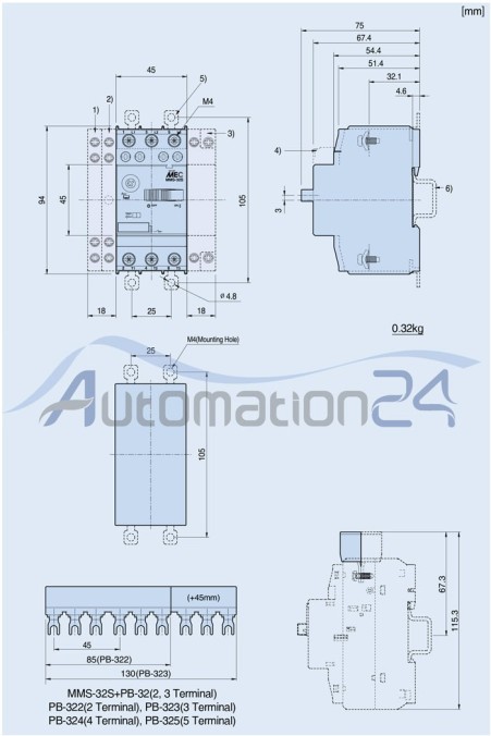 Thermal switch LS type 18 to 26 amps