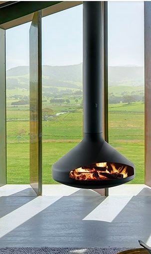 Hanging Wood Fireplace, Hanging Gas Fireplace
