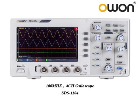 Oscilloscope 100 MHz 4 channel Owon SDS1104