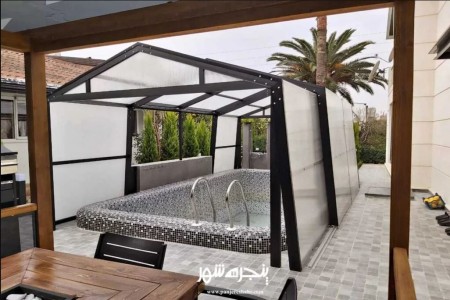 Moving roof for pool with the city's window brand